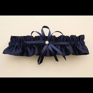 Navy blue wedding garter